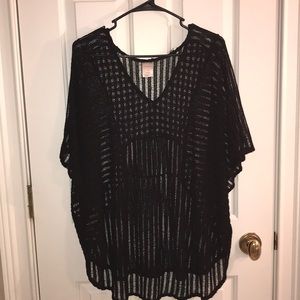 Black Knitted Cover Up Top